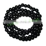 Ebony Black Dyed Wood Beads String (mala) made of fine quality handmade 10mm round black wood beads