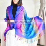 100% Cotton Jacquard Leopard Spots&Rose 7 Colour Series Rainbow Colorful Large Shawl thumbnail-6