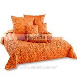 i @ Home Embroidery Design Bedspread,Orange Flower Design Bedspreads,polyester Christmas King Size Fitted Quilted Bedspread thumbnail-2