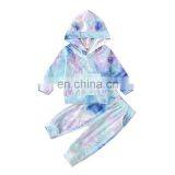 Baby Kids Fall Toddler Outfit Velvet Tracksuit Tie Dye Hoodie Set thumbnail-1