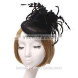 New Design Fashion Black Hairwear Fascinator With Feather Flower thumbnail-4