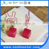 25x25mm Cube Pink Color Resin Base Place Card Holder Animal Clip thumbnail-3