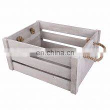 New Rope Handle Display Storage Wooden Crates thumbnail-1
