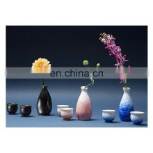 Japan Crystalline Glaze Traditional Color Variations Sake Set Cup Gift Kyoto Porcelain