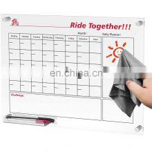 Acrylic Cycling Schedule Planner Clear Dry Erase Board Monthly Wall Calendar for Daily Peloton Riding