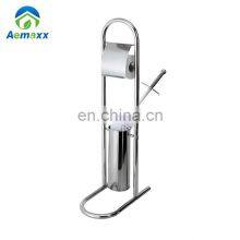 Household Paper Roll Holder Standing Toilet Paper Holder With Toilet Brush thumbnail-5