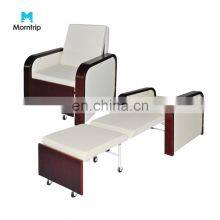 Factory Supply Price Wooden Hospital Reclining Luxurious Attendant Chair Attendant Chair Dialysis Chair With Wheels thumbnail-1
