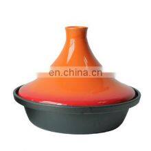 Cast Iron Tajine Pot Moroccan Tajine With Enameled Cast Iron Base and Cone-Shaped Lid thumbnail-1