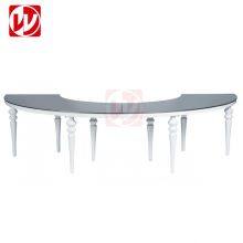 Cheap White MDF Top Banquet Round Table White Legs Wedding Serpentine Half-Moon Event Rental Dining Table thumbnail-5