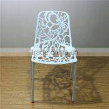 Global Trading High 80.7cm Aluminum Flower Back Outdoor Chair thumbnail-2