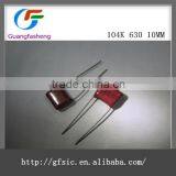 Mini Size Metallized Polypropylene film Capacitors 104K 630V 10MM