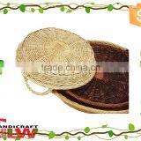 S Circular Corn Leaf Rope Storage Trays With Handles, Food Trays, Serving Trays, Bread Trays thumbnail-2
