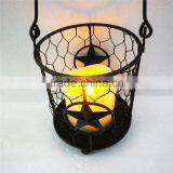 Iron Holiday Candle Lantern,electric Candlestick,polished Brass Holder thumbnail-4