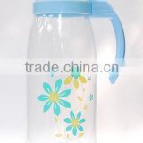 Glass beverage jar with decal 1000ml