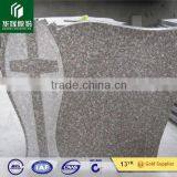 Stone Carving Flower and Crosscolor Monument Slab Shanxi Black Absolut Tombstone Cheap Granite thumbnail-2