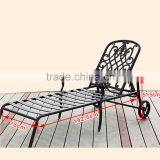 Outdoor Classic Beach Lounge Design Sofa Hollow Cast Aluminum Chaise Lounge Sofa thumbnail-5
