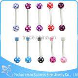 Newest Promotional Piercing Factory OEM Poker Printed Unique Tongue Rings thumbnail-3