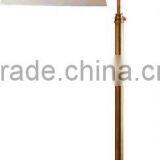 American Style Brass Floor Lamp With Fabric Shade thumbnail-1