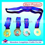 Fashionable die casting zinc alloy gold silver bronze metal medal for swimming club