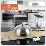 Three-layer Bonded Stainless Steel Cookware Line Pairs Classic Style Frying Pan With Modern Practicality Riveted SS Handle