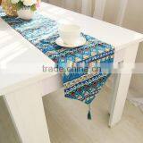 Wholesale Cotton Linen Printed Fabric Table Mat and Runner With Double-faced