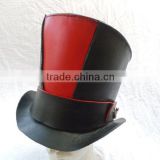 Steampunk Leather Top Hat With Moving Gears Leather Hat Band by Artrix Leather