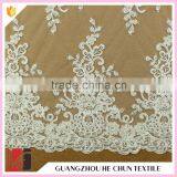 HC-5693-1 Hechun Sew Bling Crystal Beaded Austrian Bridal Lace Fabric for Evening Gown thumbnail-4