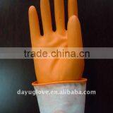 Flocklined Orange Nitrile Household Gloves thumbnail-1