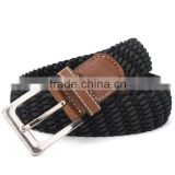 2014 Fashion Braided elastic belt with leather