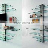 Clear Tempered Small Glass Shelf for Home Decoration