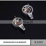 Sterling Silver Cut Cubic Zirconia Stud Earrings thumbnail-4