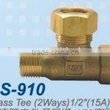 High Quality Taiwan made brass tube pipe fitting tee