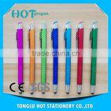 Click Action Ball Pen With Hollow Out Spray Paint Barrel, Touch Pen thumbnail-5