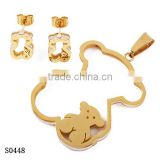 Teddy bear shape stainless steel fashionable female accessories jewelry