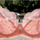 Mature Women Sexy Bra Panty Set See Through Bra 3/4 Cup Invisible Lace Bra