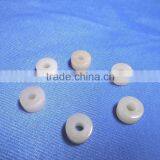 Natural White Chalcedony Smooth Handmade Big Hole Tyre Beads thumbnail-5