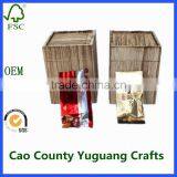 Wooden Tea Bags Box Tea Storage Wood Box Flamed Burned Wood Box