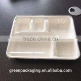 Sugarcane Bagasse 5-compartment Food Container With PET Lids thumbnail-2