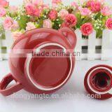 China Factory Custom Logo Promotion Cheap Red Glaze Porcelain Tea Accessories Ceramic Tea Pot thumbnail-5
