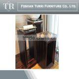 Square Travertine Marble Top Wooden Base Coffee Table thumbnail-4