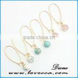 Lovely Gemstone Earrings Turquoise Crystal Point Earrings thumbnail-1