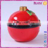 Funny Round Red Ceramic Christmas Cookie Jar thumbnail-4