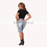New Summer Ripped Jeans Elastic Short Denim Pants Plus-size thumbnail-4