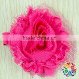2015 Wholesale Beautiful Red Artificial Chiffon Fabric Flowers For Headbands Hair Accessories thumbnail-2