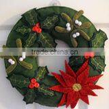 2017 China Hot Sale High Quality Handmade Promotional New Product Handicraft Christmas Decoration Felt Artificial Flower Wreath thumbnail-1