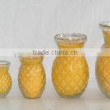 High Quality Different Size Pineapple Shape Candle Glass Holder thumbnail-1