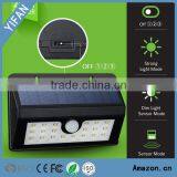 Garden Wall PIR Sensor Lamp, Outdoor Waterproof Solar Motion LED Light, Security Lights, Wall Light, Black, White thumbnail-2