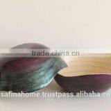 Flower Shape Colored Lacquer Bamboo Salad Bowl thumbnail-2