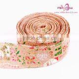 MSD Woven Jacquard Ribbon Green,2.5 Inch Wide Jute Tape Trim Ribbon thumbnail-4