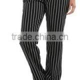 Women's Black Stripe Chef Pants